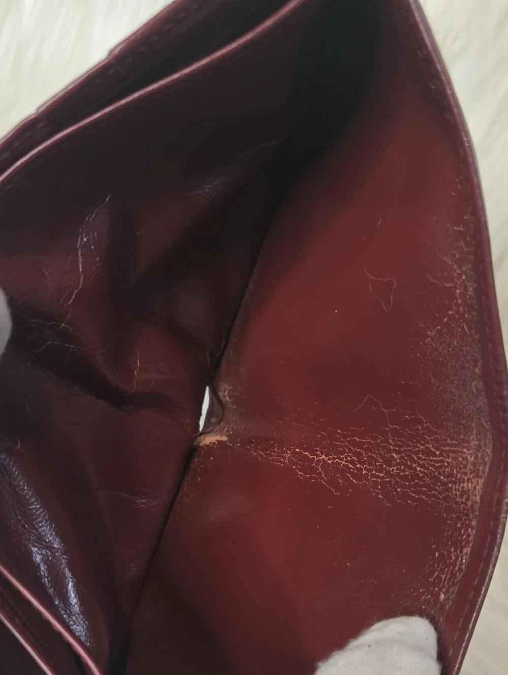 Cartier Vintage Burgundy Bi-fold Wallet With Coin Pocket